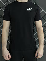 Комплект 3 в 1 Демісезонний спортивний костюм Puma кофта на змійці хакі + чорні штани (двонитка) + Футболка