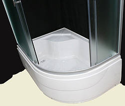 Душова кабіна KO&PO 117 80х120х195 см глибокий піддон лівостороння асиметрична скло матове сатин, фото 4