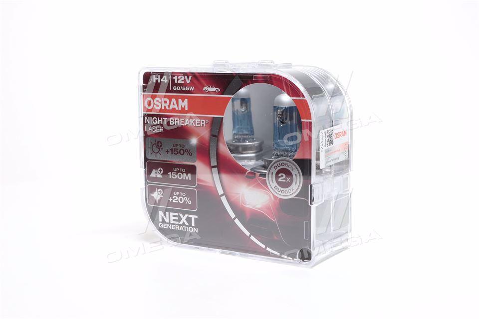 Лампа фарна H4 12V 60/55W P43t NIGHT BREAKER LASER next generation (+150) комплект (вир-во СНГ) 64193NL-HCB UA
