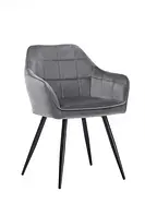 Кресло M-62 на металлическом каркасе с мягким сиденьем для интерьера в стиле модерн Vetro Mebel 55/60/83 см серый