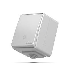 Вимикач Videx Binera прохідний одноклавішний сірий VF-BNW11P-G