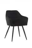 Кресло M-62 на металлическом каркасе с мягким сиденьем для интерьера в стиле модерн Vetro Mebel 55/60/83 см черный
