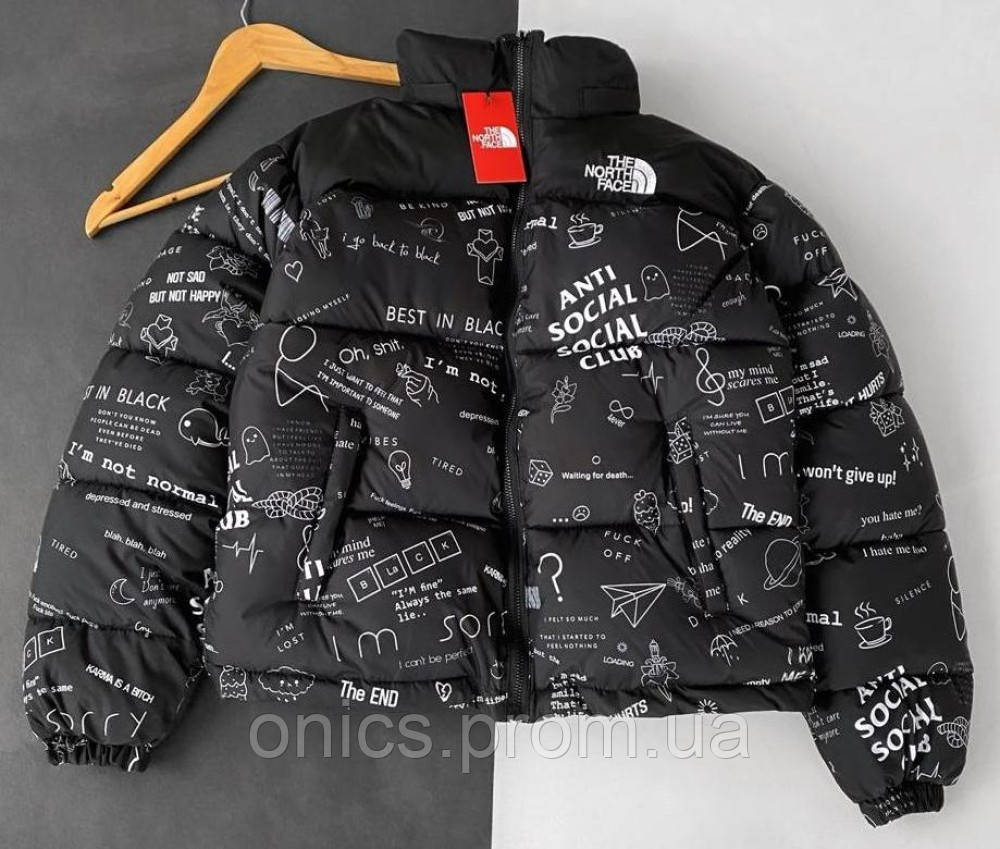 Куртка зимняя в стиле The North Face Надписи ASSC хорошее качество - фото 1 - id-p1946509772