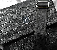 Мужская кожаная сумка Louis Vuitton черная хорошее качество