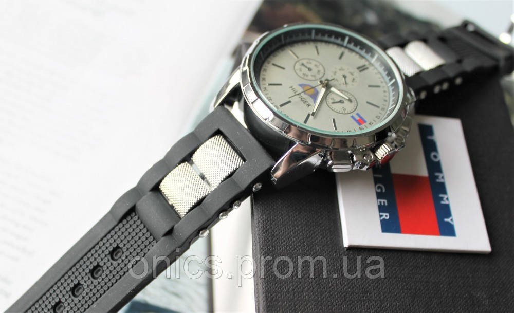 Мужские наручные часы Tommy Hilfiger black&silver хорошее качество - фото 7 - id-p1946471261