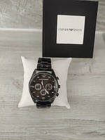 Мужские часы Armani в коробке black хорошее качество