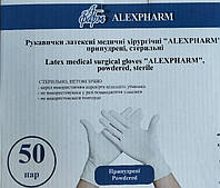 Перчатки хирургические медицинские "ALEXPHARM",с пудрой, стерильные р. 8,0 (Алексфарм)