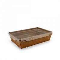 Контейнер прямокутний паперовий 500 мл Крафт 150*100 (50шт/пак/300) 010460330