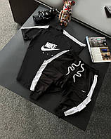 Комплект футболка та штани Nike колір: чорний з білими лампасами хорошее качество