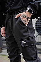Утеплені штани карго Without reflective softshell black хорошее качество