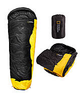 Спальний мішок National Geographic Sleeping Bag 230 x 74 cм black/yellow хорошее качество
