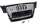 Решітка радіатора Audi A4 стиль RS4 (чорна окантовка, Quattro), фото 3