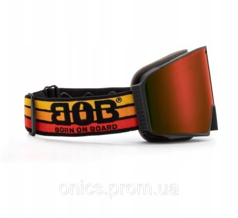 Маска гірськолижна BOB Caution! S3 Black/Brown Lens(GOG-026) хорошее качество - фото 3 - id-p1946464494