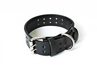 Кожаный ошейник для собак "Lockdog" ширина 3 см черный хорошее качество
