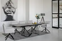 Керамический стол TML-900 аливери грей + черный 180*90*76