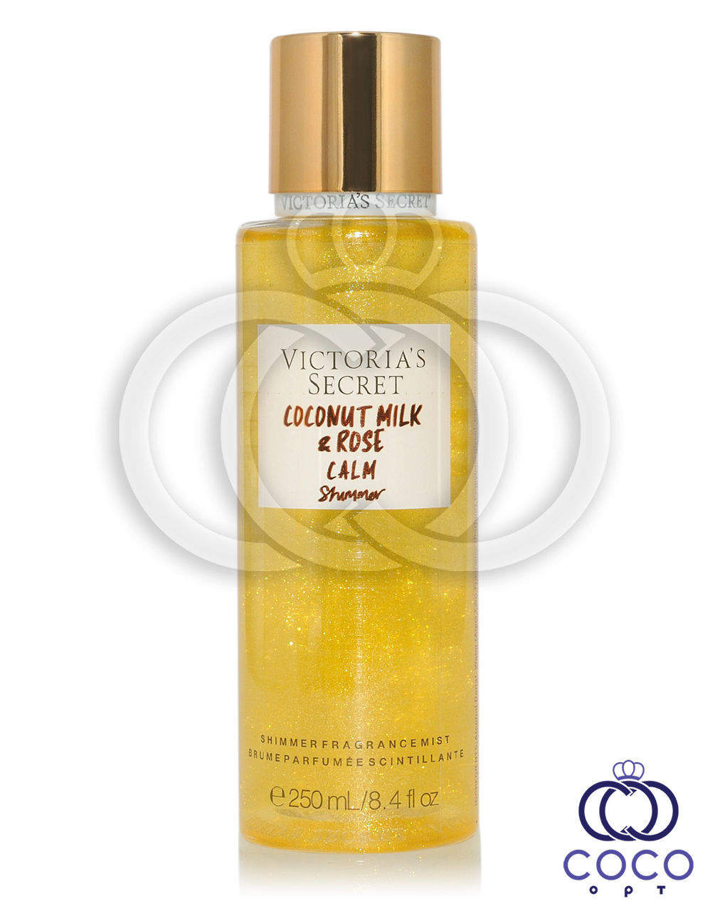 Парфумований міст Victoria's Secret Coconut Milk & Rose Calm Shimmer із шимером 250 ml, фото 1