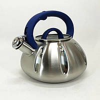 Кухонный металический чайник из нержавейки Unique UN-5303 / Чайник со свистком TG-694 для электроплиты