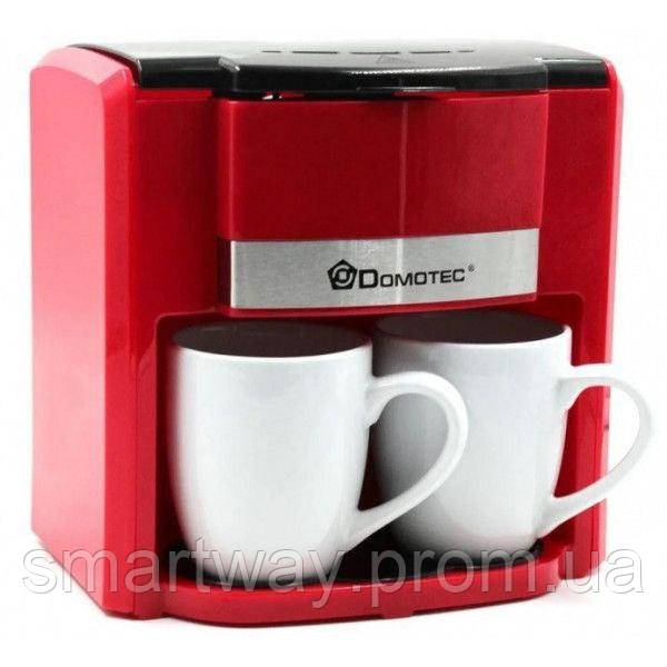 Электрическая капельная кофеварка для дома на 2 чашки DОMОТЕС МS 0705 кофемашина с чашками в комплекте, Красна - фото 6 - id-p1946579954