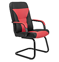 Офисное мягкое компьютерное кресло руководителя Сиеста кожзам черный СФ Черный