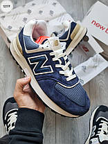 Чоловічі кросівки New Balance 574 Legacy Blue Navy Нью Беланс 574 Легасі сині натуральна замша демісезон, фото 2