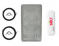 Комплект для 4G интернета 4G USB модем Bolt E8372h-153 Wi-Fi + панельная антенна LTE R-Net Планшет 17 дб MIMO
