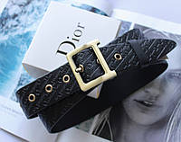 Женский кожаный ремень с тиснением Dior черный хорошее качество