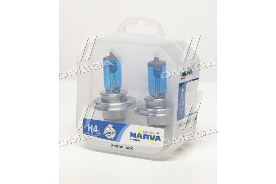 Лампа галогенна TWIN SET H4 12V 60/55W RANGE POWER WHITE (вир-во Narva) 48680S2 UA51