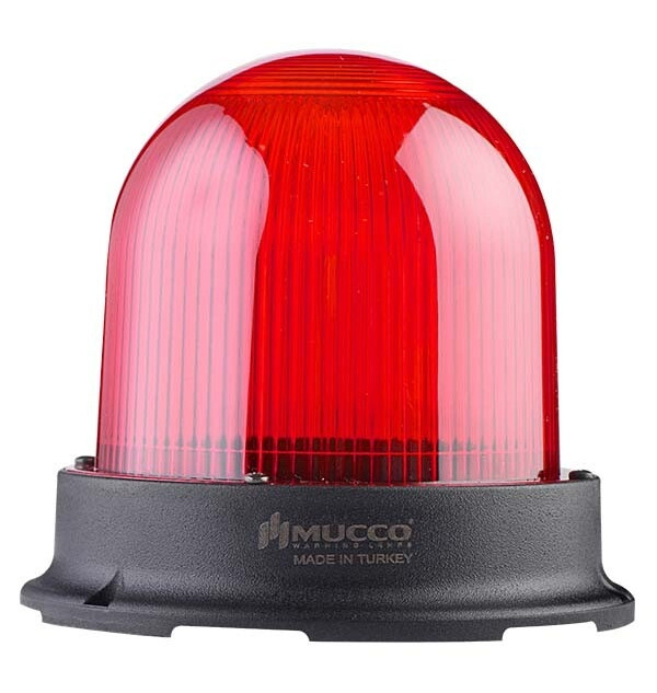 Проблисковий маяк LED, червоний, з звуковим сигналом 105 дБ, 12-24 VDC