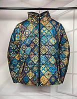 Куртка демісезонна різнобарвна яскравий принт 7-359, гарна якість