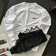 Костюм Nike Світшот білий + штани чорні . хорошее качество