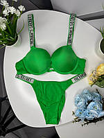 Комплект женский Victoria s Secret Rhinestone Green kk049 хорошее качество