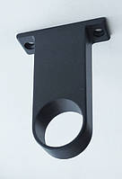 Тримач металевий відкритий сквозний для труби d25мм чорний матовий Туречинна Кріпленння дистанційне для гардеробної системи