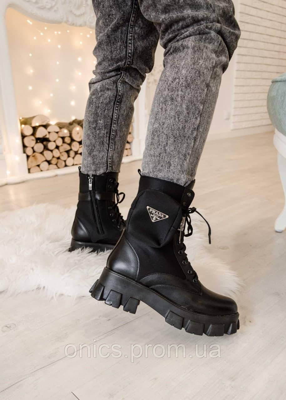 Prada Leather Boots Nylon Pouch Black хорошее качество кроссовки и кеды хорошее качество Размер 37 - фото 6 - id-p1946591174