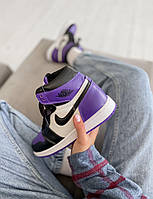 Nike Air Jordan 1 Retro Mid Violet White Black хорошее качество кроссовки и кеды хорошее качество Размер 44