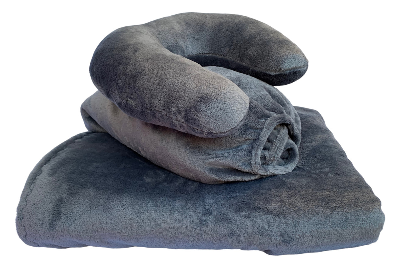 Плюшевий набір: чохол, плед і подушка ''Підкова'' на кушетку косметологічну, колір: темно-сірий для масажу, фото 1