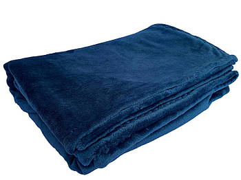 Плюшевий плед на косметологічну кушетку, синій колір в салони краси, масажні кабінети, спа салони, для дому