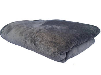 Плюшевий плед на косметологічну кушетку, темно-сірий в салони краси, масажні кабінети, спа салони, для дому