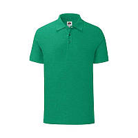 Мужская футболка поло зеленая меланж 402-RX