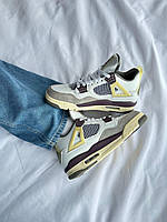 Nike Air Jordan 4 White Beige Bordo хорошее качество кроссовки и кеды хорошее качество Размер 37