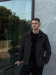 Вітрівка чоловіча осінь весна водонепроникна з капюшоном rain графіт куртка осіння весняна штормівка