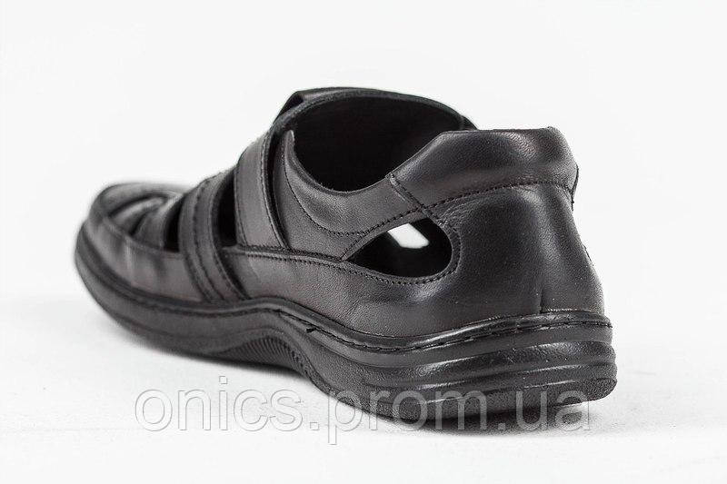 Мужские кожаные летние туфли Comfort Leather black хорошее качество (ID ...