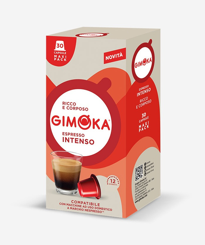 Кава в капсулах Gimoka Nespresso Intenso 30 шт Джимока непресо Інтенсо міцна кава