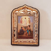 Ікона Преображення Господнє, лик 6х9, у пластиковій чорній рамці