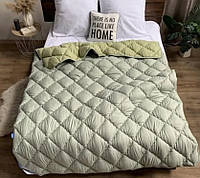 Одеяло зимнее стеганое оливкового цвета, теплое антиаллергенное одеяло на холлофайбере, полуторное