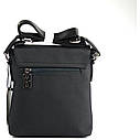 Сумка чоловіча текстильна чорна PP маленька, Міні наплічна сумочка планшет з нейлону тканинна на блискавці, фото 5