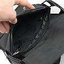 Сумка чоловіча текстильна чорна PP маленька, Міні наплічна сумочка планшет з нейлону тканинна на блискавці, фото 6