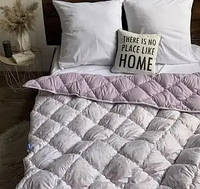 Одеяло зимнее стеганое фиолетовое, теплое гипоаллергенное двухцветное одеяло на холлофайбере, евро
