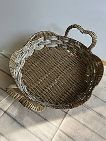 Кошик плетений Helios для фруктів 33 см з ручками (7326)