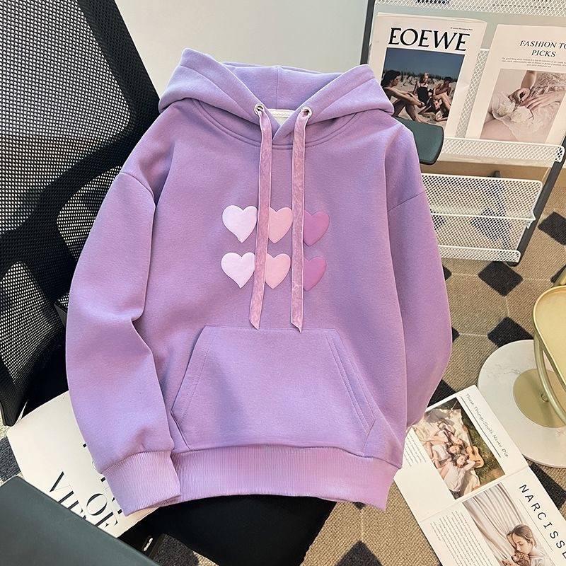 Круте худі з кишенею і капюшоном із сердечками, фото 1