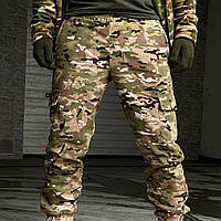 Мужские штаны мультикам теплые/ Тактические армейские демисезонные штаны на флисе / Зимние штаны для военных
